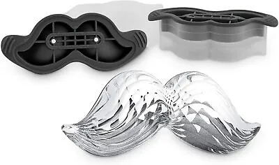 Set Of 2 Leak-Free Slow-Melting Novelty Mustache Ice Silicone Sealed Lid Anti-T • $10.39