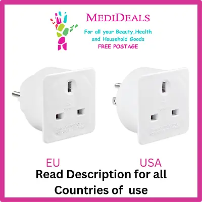 MasterPlug Travel  Plug Adapter - UK To EU Euro  Or UK To USA & Other Countries • £4.99