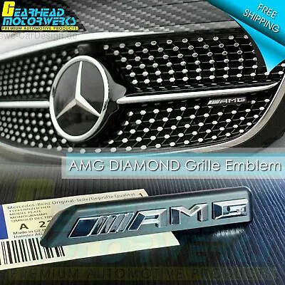 AMG Front Diamond Grille Emblem Chrome Fit Mercedes Benz Radiator Badge C43 E43 • $17.49