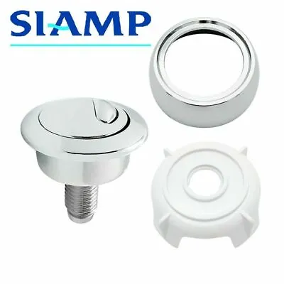 Siamp Optima 50 Toilet Push Button Dual Flush Water Saving Chrome Effect B&Q • £8.95