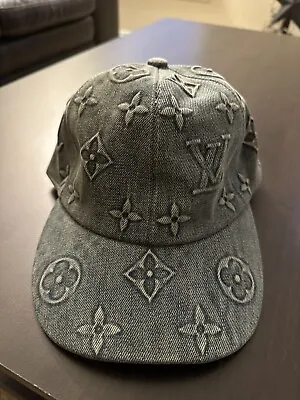Louis Vuitton Hat Monogram Washed Denim Cap Ball Cap Adjustable • $299