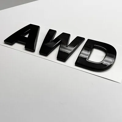 3D AWD Gloss Black Emblem Badge 30mm All Wheel Drive BLACK Fits VW Volkswagen • $7.99