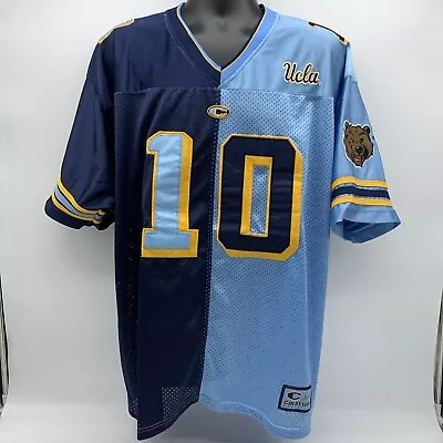 UCLA Bruins Football Jersey Mens L Navy Blue Sewn 10 Bear Patch Coloseum VTG • $69.95