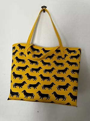 MARC TETRO Yellow Dachshund LARGE TOTE BAG • $19.99