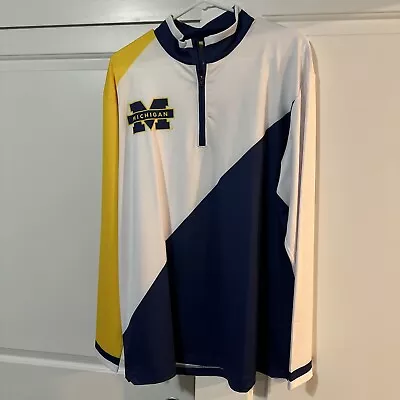 Michigan Wolverines 19Nine 1/4 Zip Warm Up Shoot Around Basketball Shirt Fab 5 • $35