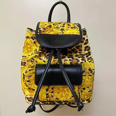 Gianni Versace Leopard Backpack Day Bag Vintage 230925T • $1088.45