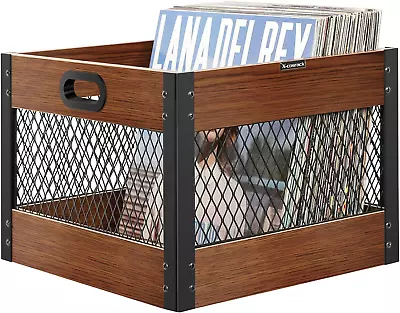 X-cosrack Vinyl Record Storage Crate Wooden LP Record Storage Crate Album Shelf • $52.52