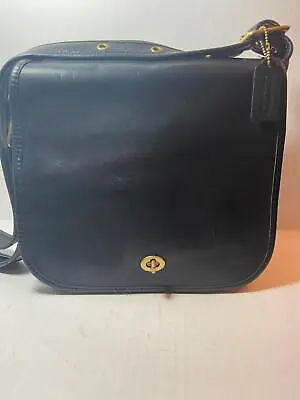 Vintage Black Coach Iconic Stewardess Bag Classic Shoulder Bag Authentic • $249.99