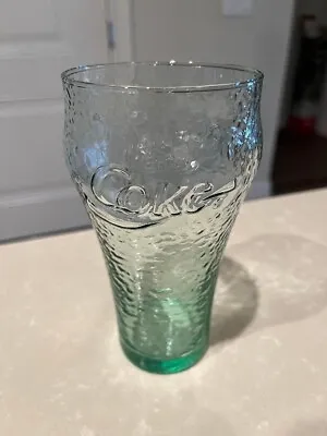 Vintage 6  Coca Cola Drinking Glass Pebbled Green Finish Rare Size • $7