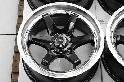 Kudo Racing Disturb 15x7 4x100 4x114.3 Black Wheels Rims Cooper Civic Miata MR2 • $514