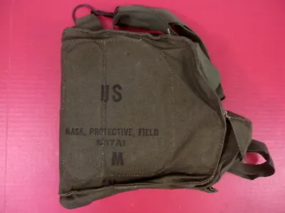 Vietnam Era US Army M17A1 Series Canvas Gas Mask Carry Bag W/Straps - Unissued • $24.99