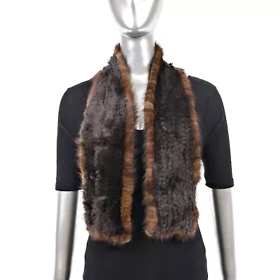 Rabbit Scarf With Mink Trim- Size Free • $55