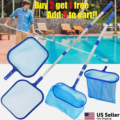Swimming Pool Leaf Skimmer Flat/Deep Bag Rake Net/Cleaning Leaves Mesh With Pole • $9.59