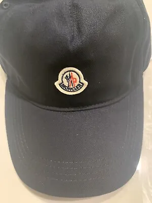 New Auth Moncler Unisex Limited Edition Hat Cap Navy Blue Front Logo Adj $345 • $299.99