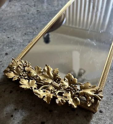 Matson Stylebuilt Vanity Mirror Tray Gold Filigree Ormolu Rectangle Grape • $74.99