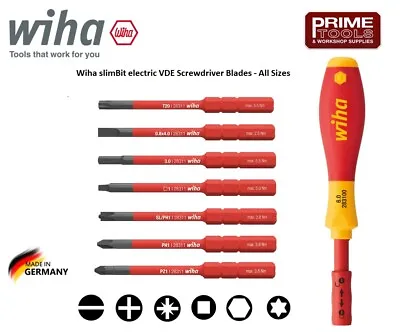 Wiha Screwdriver SlimBits VDE Bits Slim Vario Slotted Phillips Torx Pozi Hex • £7.05