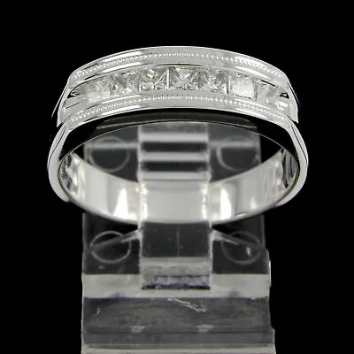 Estate 0.50 Cttw Natural Diamond Engagement Band Ring 14k White Gold • $1600.03