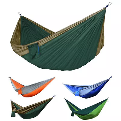 Portable Double 2 Person Nylon Parachute Outdoor Camping Hammock Hanging Swing • $15.48