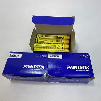 Markal 80221 Paintstik B Yellow Solid Paint Marker (12/box 3 Boxes) • $49.98