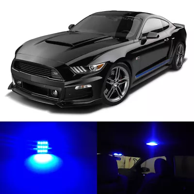 8 X Blue LED Interior Lights Package For 2015 2016 2017 2018 2019 Ford Mustang • $15.98