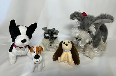 Plush Doggie Lot Of 5~Miniature Schnauzer ~Cocker Spaniel~Boston Terrier 4”-8” • $19.99