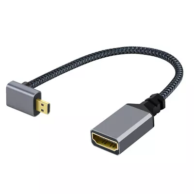 CABLECY 4K Type-D Micro HDMI 1.4 Male 90 Degree Right Angled To HDMI Female • $8.18