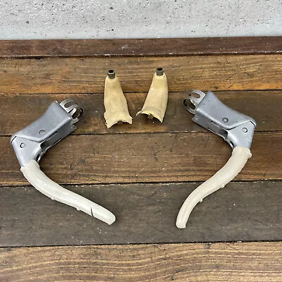 Vintage Mafac Brake Levers Non Aero Drop Bar White Covers 70s 60s FRance A5 • $53.99