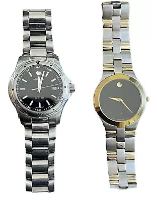 2 Movado Mens Swiss Watches Series 800 42 Mm & 1 Sports Edition Steel Gold • $500
