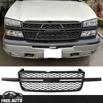 Fits 05-07 Chevy Silverado 1500 2500HD 3500 Mesh Matte Black Front Upper Grille • $95.99