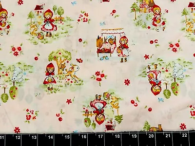 Tina Scrap 9 X21  Little Red Riding Hood Easter Girl Vintage Retro Cotton Fabric • $6.89