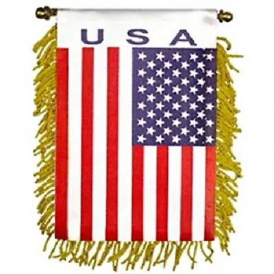 Usa Mini Banner Flag Great For Car & Home Window Mirror Hanging 2 Sided • $6.44