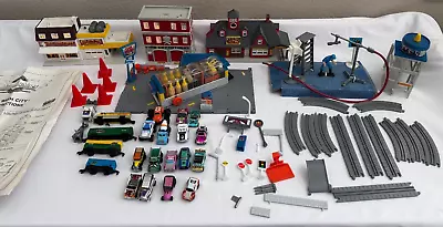 Vintage 1980's Galoob Mixed Lot Of Micro Machines Trains Cars Buldings + • $69.99