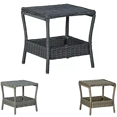 Garden Patio Outdoor Coffee Tea Side Table Poly Rattan Multi Colours VidaXL • $85.99