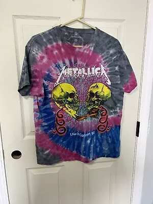 Vintage T Shirt Metallica 90s Tie Dye Concert Size Large 92 Concert • $25.49
