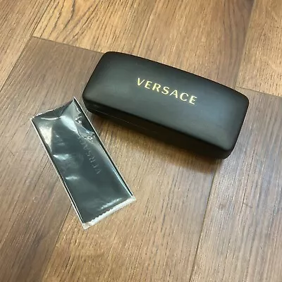 Authentic Versace Sunglasses /Eyeglasses Leather Hard Case With Cleaning Cloth. • $14.50