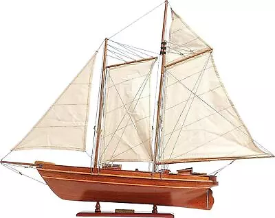 $349 • Buy Model Ship America Cup Racing Yacht Clear Varnish Metal Nameplate Cedar