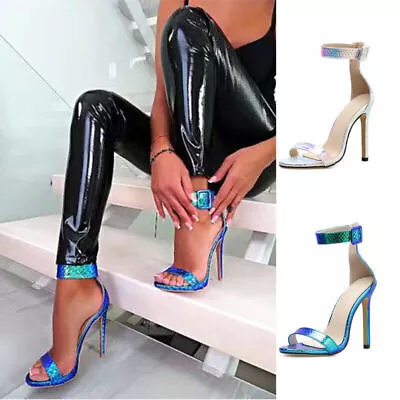 Women Ankle Strap Sandals High Stiletto Heels Buckle Open Toe Party Party Shoes • $30.22