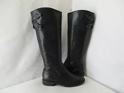 Vince Camuto Keaton Black Leather Zip Knee High Riding Boots Womens Size 7 B • $39.95