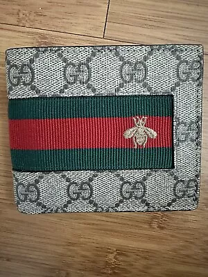 Gucci Bee Web Bifold Wallet GG Canvas • $90