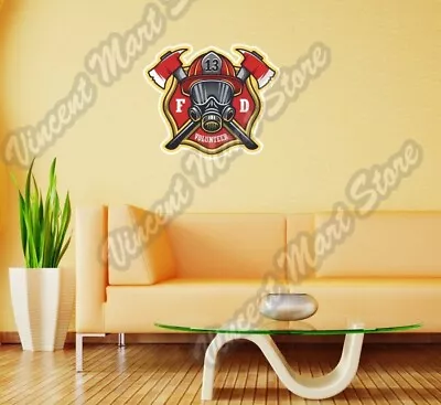 Firefighter Fire FD Department Volunteer Wall Sticker Room Interior Decor 22  • $19.99