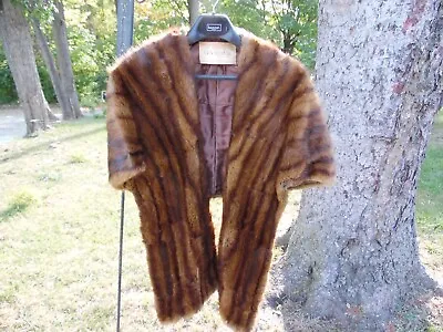 Luxurious Vintage Sable Fur Wrap Stole Cape Shrug Brown Color • $49.99