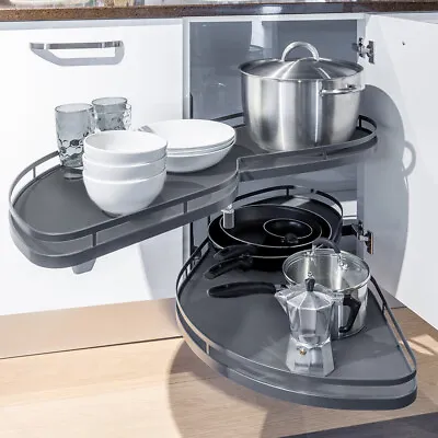 Kitchen Magic Corner Unit Carousel Storage Rack Pull Out Tray Cupboard Organizer • £129.95