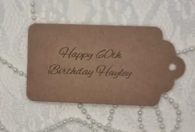 Laser Engraved Gift Tag Personalised Names With Your Message • £2.50
