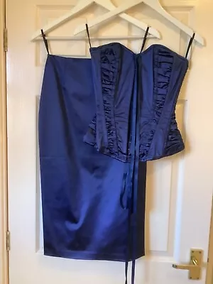 Diva Corset And Skirt In Deep Blue Size S. Good Condition. • £15