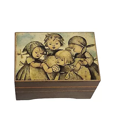 Vintage Hummel Children Jewelry/Trinket Wood Music Box Sankyo Japan • $10