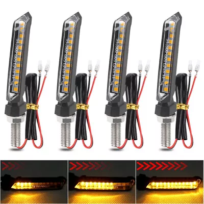 4pcs Motorcycle LED Turn Signals Amber Light Flowing For Kawasaki ZX636 KLX250S • $11.98