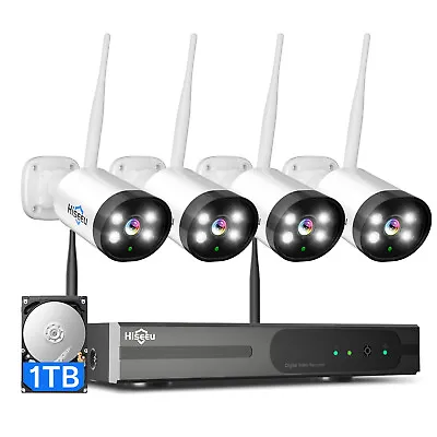 Hiseeu 8CH NVR 3MP Outdoor Wireless Security Camera System WIFI CCTV NVR Kit  • $150.99