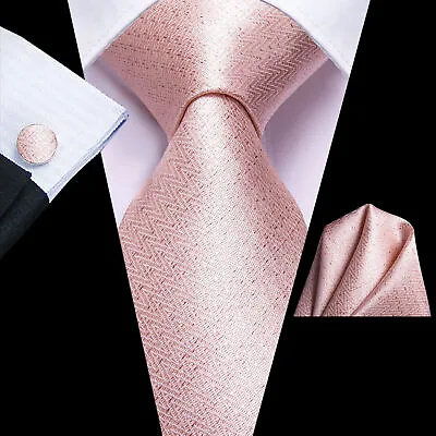 Hi Tie Mens Paisley Floral Striped Tie Silk Necktie Hanky Cufflinks Set Wedd • £7.99