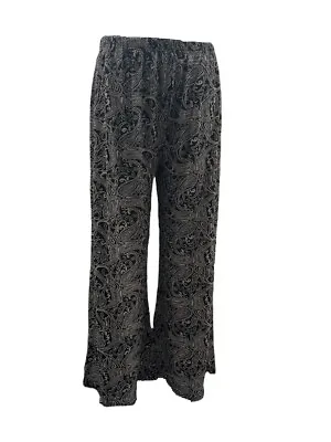 New Plus Size Womens Floral Print Ladies Wide Leg Palazzo Trousers Pants 10 - 26 • £9.99