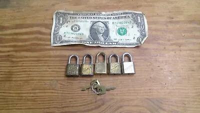 5 Vintage WALSCO Mini Padlock Lock With 2 Keys Miniature Luggage • $14.99